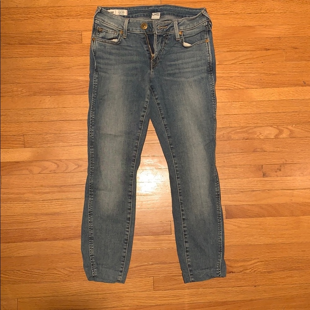 medium wash true religion skinny jeans